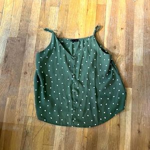 E & M loose flowy polka dot tank top blouse